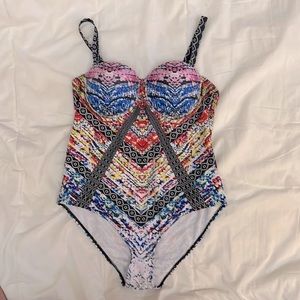 NWOT Colourful Abstract One Piece Swimsuit